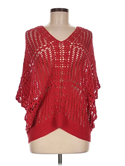 Pre-owned Chico's Poncho In Red