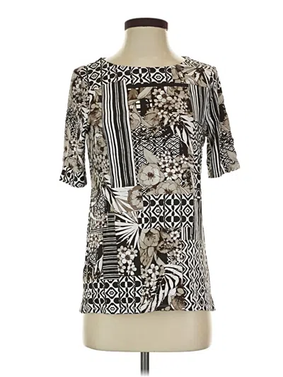 Pre-owned Chico's Short Sleeve Blouse In Silver