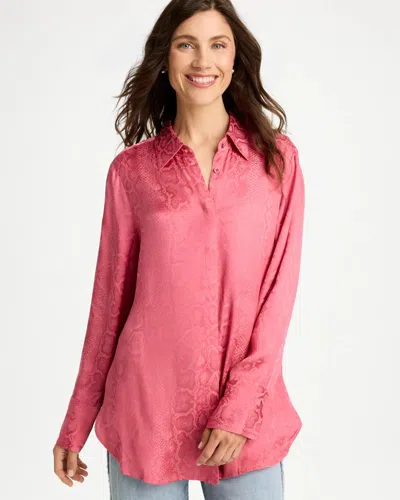 Chico's Snake Jacquard Tunic In Baroque Rose
