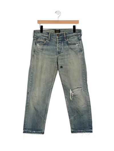 Pre-owned Chimala Mid-rise Straight Leg Jeans In Blue