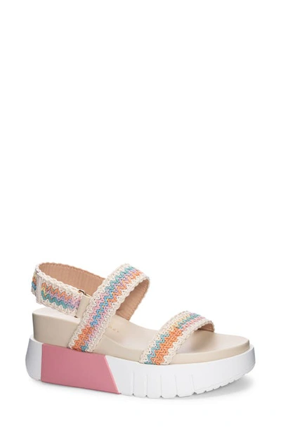 Chinese Laundry Egan Crochet Platform Slingback Sandal In Pink Multi