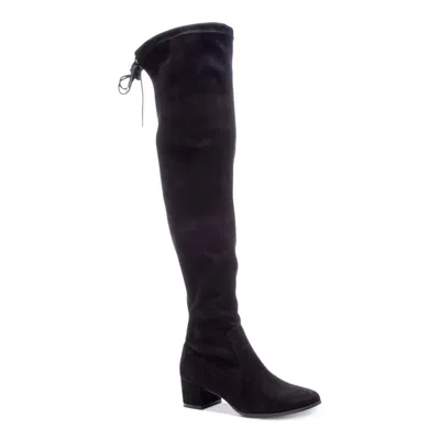 Chinese Laundry Women's  Mystical Boots Black Faux Suede Over-the-knee Zap1328