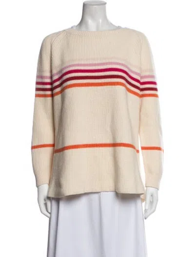 Pre-owned Chinti & Parker Wool Striped Sweater In Pink