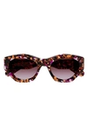 Chloé 53mm Gradient Cat Eye Sunglasses In Havana Purple Gradient