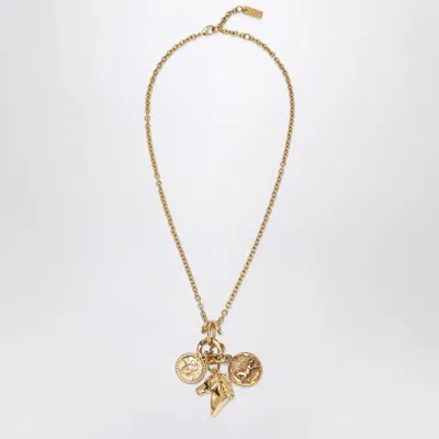 Chloé Charm Necklace In Vintage Gold Brass