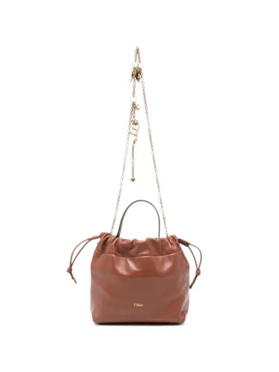 Chloé Icons Leather Clutch In Brown