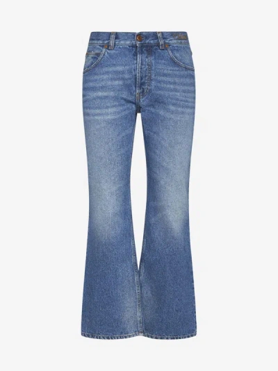 Chloé Cropped Flared Jeans In Foggy Blue