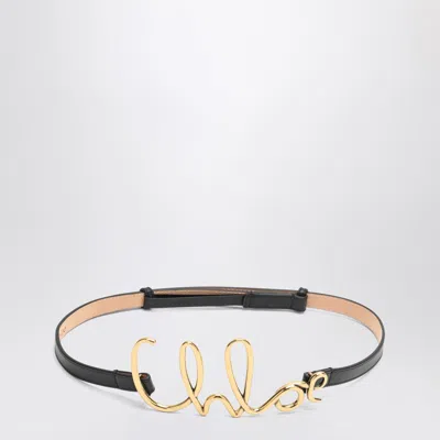 Chloé Iconic Small Black Leather Belt