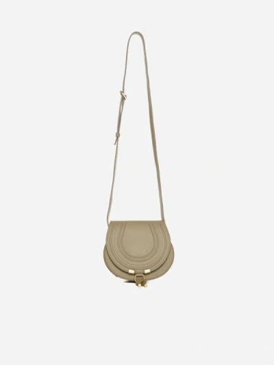 Chloé Marcie Leather Small Bag In Pottery Green