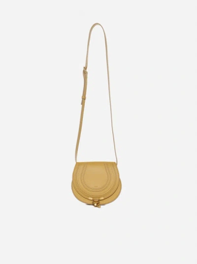 Chloé Marcie Leather Small Bag In Honey Gold
