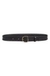 Chloé Mony Whipstitched Leather Belt In Black