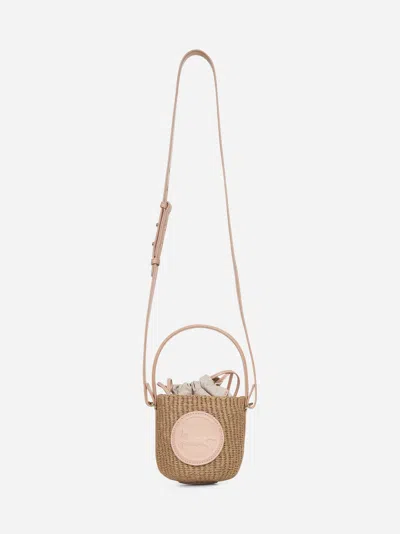 Chloé Pink Mini Horse Medal Basket Bag In Brown