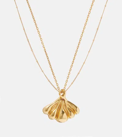 Chloé Shell Pendant Necklace In Gold
