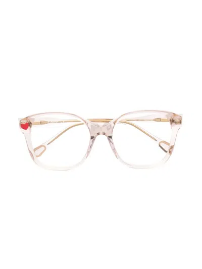 Chloé Kids' Square Frame Glasses In Neutrals