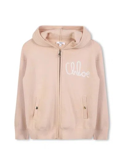 Chloé Tricot Cardigan In Beige