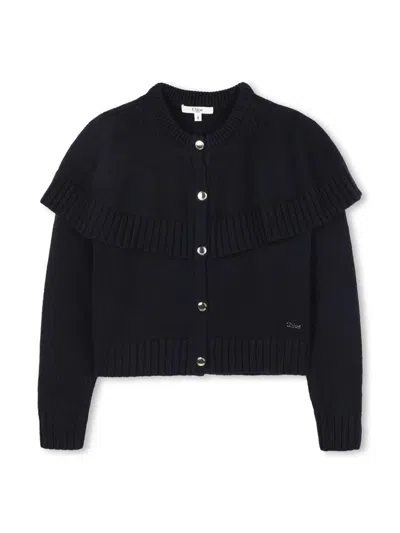Chloé Tricot Cardigan In Blue