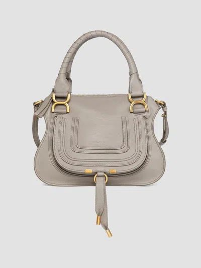 Chloé Women's Small Marcie Leather Satchel In Cashmere Grey