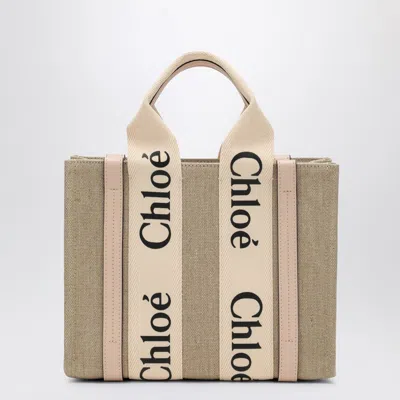 Chloé Woody Little Bag In Beige Canvas