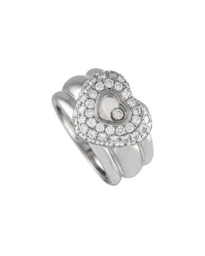 Chopard 18k 1.00 Ct. Tw. Diamond Heart Ring (authentic ) In Metallic