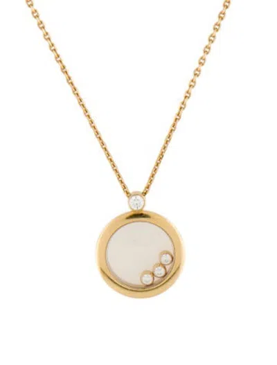Pre-owned Chopard 18k Happy Diamonds Pendant Necklace, 16.5" In Multicolor