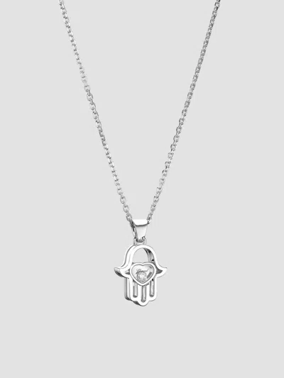 Chopard Hand Of Fatima Diamond & 18k White Gold Pendant Necklace