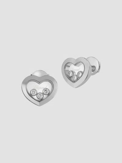 Chopard Happy Diamonds Heart 18k White Gold Stud Earrings