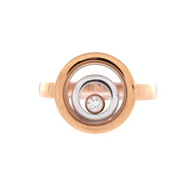 Chopard Happy Spirit Ring 18k Rose Gold With 18k White Gold And 1 Floating Diamond In Multi