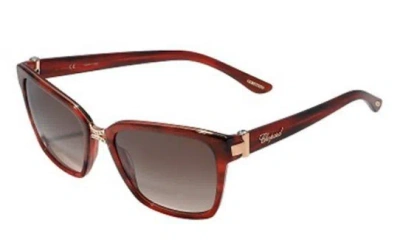 Pre-owned Chopard Sunglasses Sch128s 0wtf 55 Red Havana / Brown Gradient