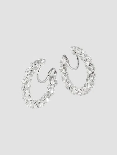 Chopard Women's 18k White Gold & 6.15 Tcw Diamond Small Inside-out Hoop Earrings