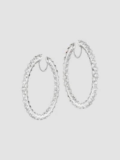Chopard Women's Artisan Pieces 18k White Gold & 14.94 Tcw Diamond Hoop Earrings
