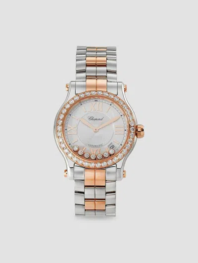 Chopard Women's Happy Sport Stainless Steel, 18k Rose Gold & 2.31 Tcw Diamond Bracelet Watch/36mm