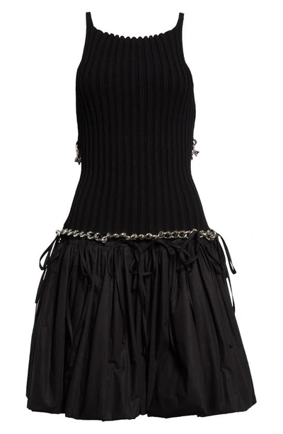 Chopova Lowena Flip Knit Minidress In Black