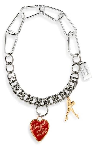 Chopova Lowena Forgetful Legs Chain Necklace In Silver Multi