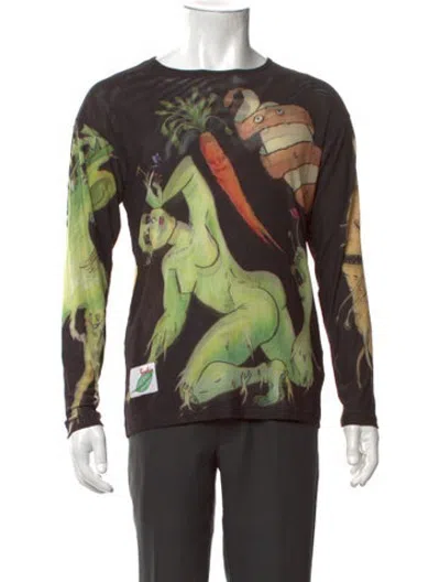 Pre-owned Chopova Lowena Graphic Print Crew Neck T-shirt In Green