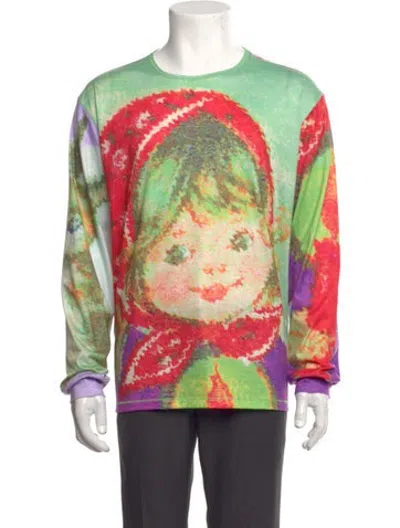 Pre-owned Chopova Lowena Graphic Print Crew Neck T-shirt In Green