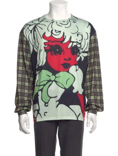 Pre-owned Chopova Lowena Graphic Print Crew Neck T-shirt In Green