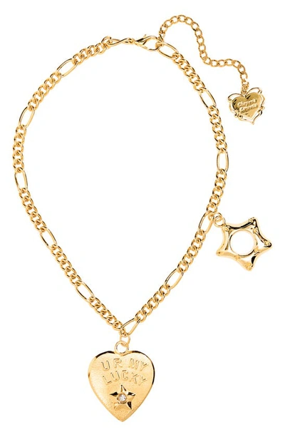 Chopova Lowena Lucky Star Charms Necklace In Gold