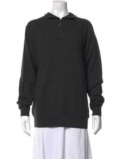 Pre-owned Christian Lacroix Cashmere Mock Neck Sweater W/ Tags In Grey