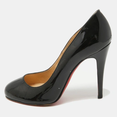 Pre-owned Christian Louboutin Black Patent Leather Ron Ron Pumps Size 38.5