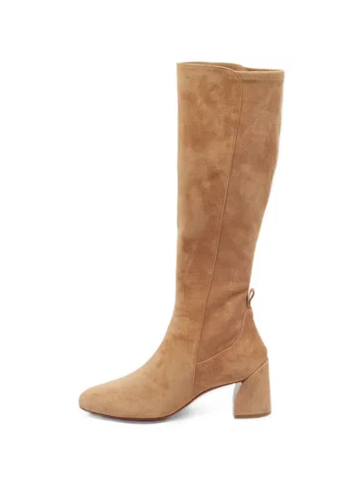 Pre-owned Christian Louboutin Jane Botta Knee-length Boots In Neutrals