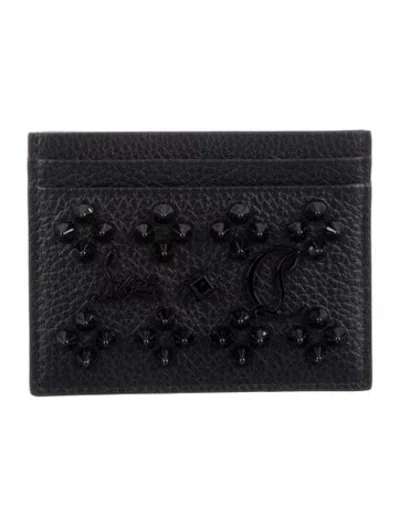 Pre-owned Christian Louboutin Leather Card Holder W/ Tags In Black