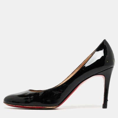 Pre-owned Christian Louboutin Patent Leather Simple Pumps Size 38 In Black