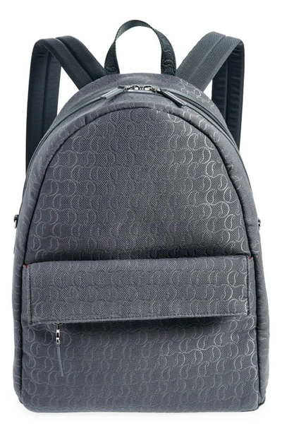 Christian Louboutin Zip 'n' Flap Jacquard Logo Backpack In Smoky/ Smoky/ Smoky