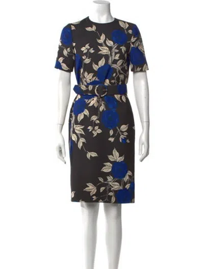 Pre-owned Christian Siriano Floral Print Knee-length Dress In Multicolor