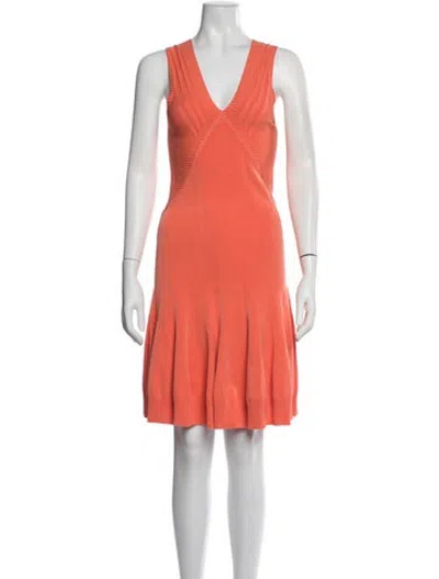Pre-owned Christian Siriano V-neck Mini Dress In Pink