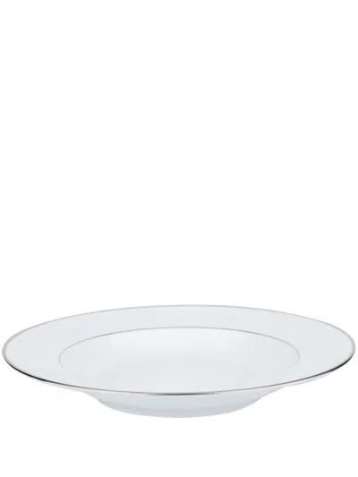 Christofle Albi Rimmed Soup Plaqte In Silver