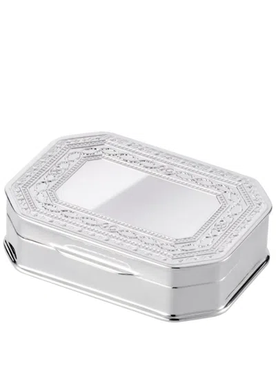 Christofle Embossed-detailing Octagonal Trinket Box In Silver