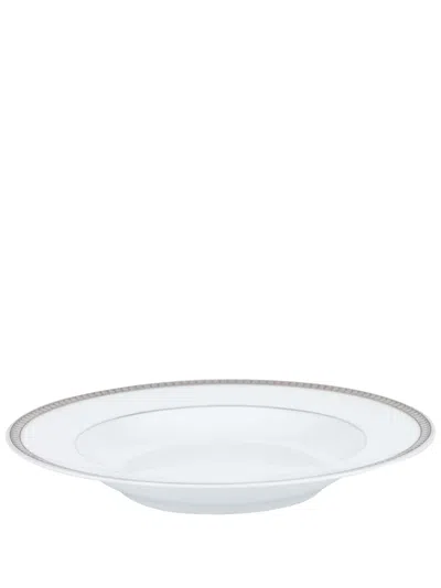 Christofle Malmaison Platine Soup Plate In Weiss
