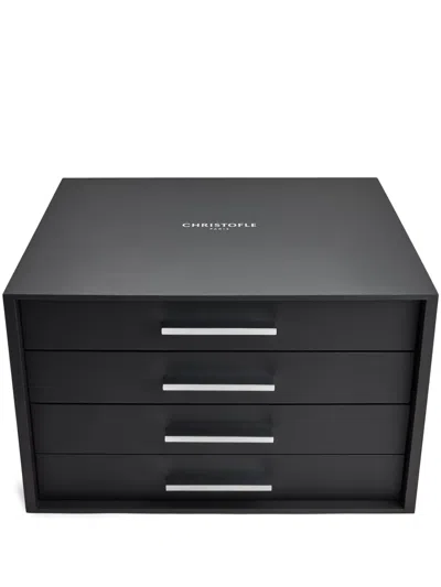 Christofle Malmaison Stainless Steel Cutlery Set In Black