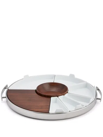 Christofle Mood Party Wood Tray In Silver